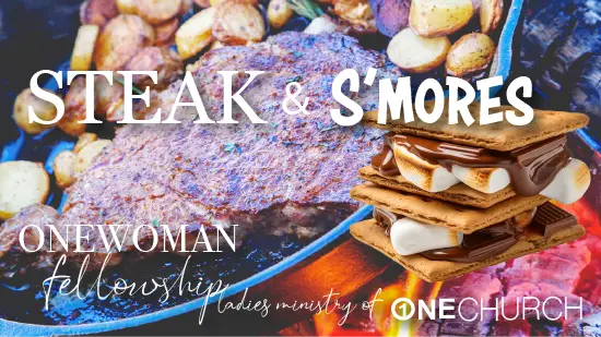 Women's Steak and S'mores Event Art